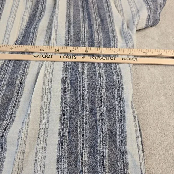 Maurices Cover Up Women Small Gray Beige Stripes Swimsuit Coverup Beach Summer - Picture 9 of 11